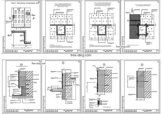Теплоизоляция URSA XPS и GLASSWOOL - скачать бесплатно DWG файл Теплоизоляция URSA XPS и GLASSWOOL - файл чертежа в формате DWG.